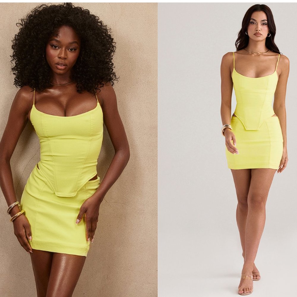 House of CB 'Flavia' Neon Yellow Sculpting Corset NWOT